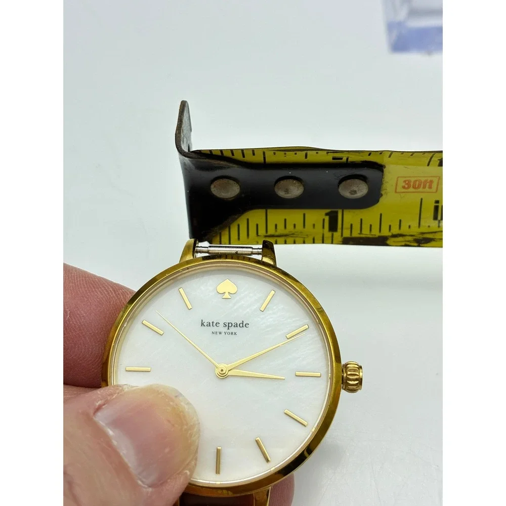 Kate Spade Metro Watch Head Gold Tone Mother of Pearl Dial KSW1469 34mm